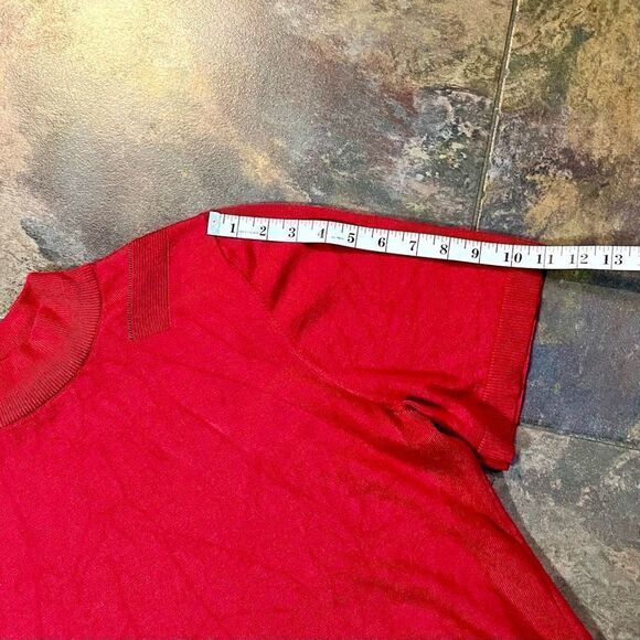 Allison Daley Women’s Plus Red Mock Turtleneck Short Sleeve Sweater 1X - Picture 6 of 11